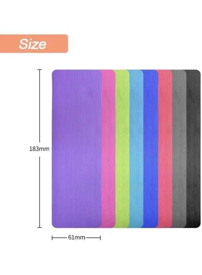 Yoga Mat with Attached Strap Ideal for Pilates, Yoga and Many Other Home Workouts (183cm x 61cm x 6mm)(Assorted Color) - Image 2
